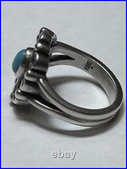 James Avery Sterling Turquoise De Flores Ring Size 6 ibs2