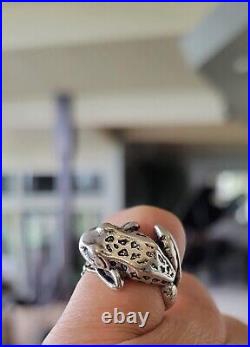 James Avery TWICE Retired Frog Wrap Ring Size 5 Sterling Silver