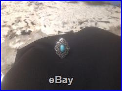 James Avery Tangler SS & copper ring with turquoise sz 10