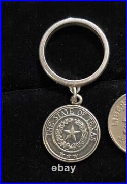 James Avery Texas Seal Three Stars Dangle Ring Sterling Silver Retired Size 5.5