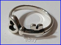 James Avery The Hearts Key Retired Sterling Silver 925 Ring Size 6