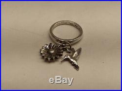 James Avery Tiny Hummingbird And Sunflower Ring Size 4.5, Retired! (20004490)