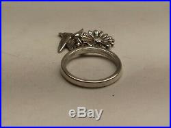 James Avery Tiny Hummingbird And Sunflower Ring Size 4.5, Retired! (20004490)