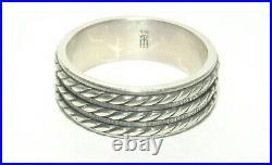 James Avery Triple Rope Band RARE Retired Sterling Silver Ring Size 10