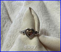 James Avery True Heart Ring Size 7 1/2 Gold and Silver