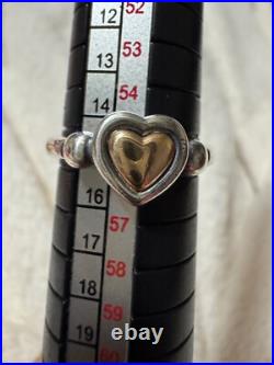 James Avery True Heart Ring Size 7 1/2 Gold and Silver