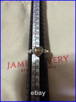 James Avery True Heart Ring Size 7 1/2 Gold and Silver