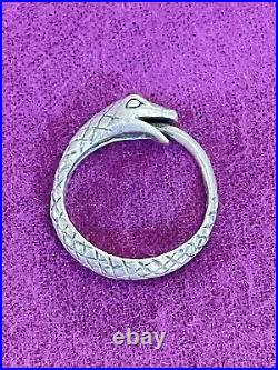 James Avery VERY RARE Retired Sterling Silver Ouroboros Snake Ring Size 8