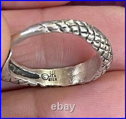James Avery VERY RARE Retired Sterling Silver Ouroboros Snake Ring Size 8