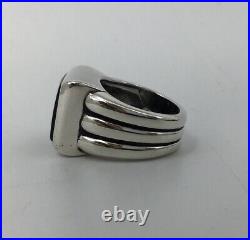 James Avery Vintage Sterling Silver & Black Onyx Square Ring Retired Size 6