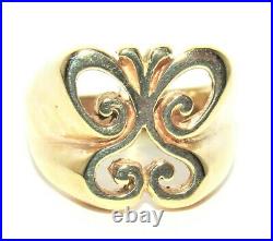 James Avery Wide Spring Butterfly 14K Gold Ring Size 5 Retired