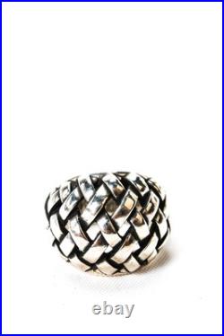 James Avery Womens Sterling Silver Domed Basket Weave Ring Size 6 12.9g James Avery Womens Sterling Silver Domed Basket Weave Ring Size 6 12.9g
