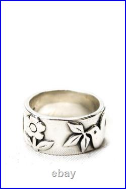 James Avery Womens Sterling Silver La Paloma Dove / Flower Ring Size 5.5 9.1g James Avery Womens Sterling Silver La Paloma Dove / Flower Ring Size 5.5 9.1g