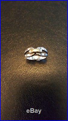 James Avery sterling silver and gold Enduring Bond ring, size 7