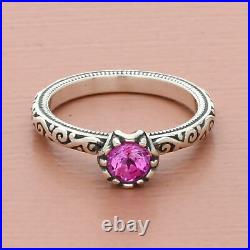 James avery sterling silver cherished birthstone pink sapphire ring size 7