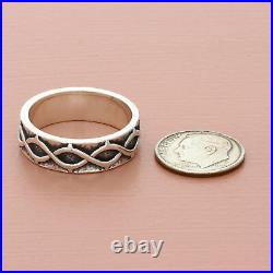 James avery sterling silver mens retired crown of thorns band ring size 10