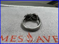 (LotA) RETIRED James Avery Sterling Silver True Love Knot Ring, Size 7