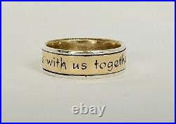 Mens James Avery God Be With Us. 925 And 14k Gold Wedding Ring Sz 10.5 Retired
