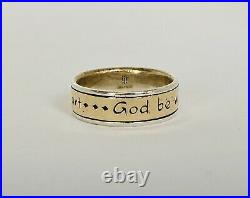Mens James Avery God Be With Us. 925 And 14k Gold Wedding Ring Sz 10.5 Retired