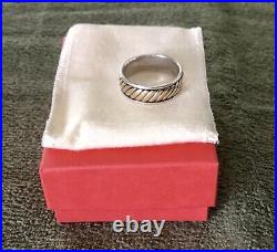 Mens James Avery Retired 14K And Sterling Silver Fluted Band Ring Sz. 11 NR