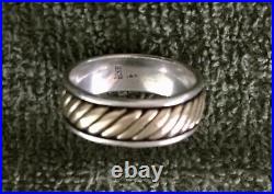 Mens James Avery Retired 14K And Sterling Silver Fluted Band Ring Sz. 11 NR