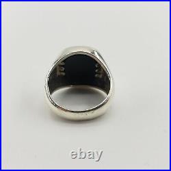 Mens James Avery Sterling Silver Square Black Onyx Band Ring Size 8.5 God Lord