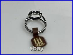 NOS James Avery Retired Sterling Silver Heart Twist Rope Ring Size 7