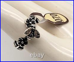 NWT Size 7 RARE Retired James Avery Sterling Silver 3D Honey Bee Flower Ring