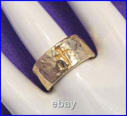 RARE James Avery 14K Hammered Ring, Cross of Nails Size 8 1/4 13.0 Grams