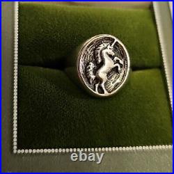 RARE James Avery Size 3.5 UNICORN Medallion 925 Sterling Silver Ring RETIRED