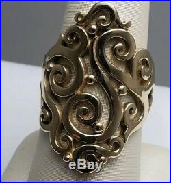 RARE James Avery Sorrento Scroll Ring Size 9 RETIRED 14kt Yellow