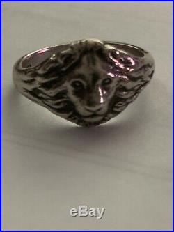 RARE James Avery Sterling Silver LION RING Size 6