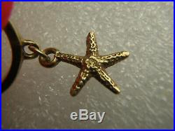 RARE RETIRED James Avery 14k Yellow Gold Starfish Dangle Ring Size 3 1/2