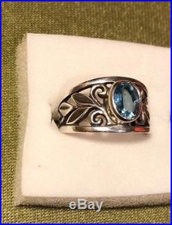 RARE/RETIRED James Avery Sterling Silver Abounding Vine Ring With Topaz Sz 7 1/4