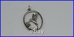 RARE RETIRED James Avery Sterling Silver Oval Hummingbird Bird Charm Uncut Ring