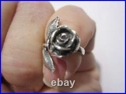 RARE Retired James Avery Sterling Silver Large 3 Dimensional Rose Ring- Sz. 3.5
