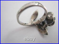 RARE Retired James Avery Sterling Silver Large 3 Dimensional Rose Ring- Sz. 3.5