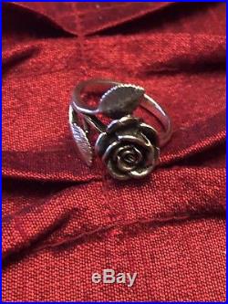 RARE Retired James Avery Sterling Silver Large 3 Dimensional Rose Ring- Sz. 6