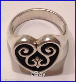 RETIRED JAMES AVERY SCROLLED FRENCH HEART RING 5¼ STERLING SILVER BoX Charm