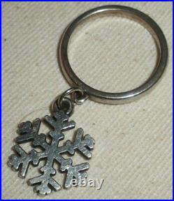 RETIRED JAMES AVERY STERLING SILVER DANGLING SNOWFLAKE CHARM RING SIZE 7 vafo