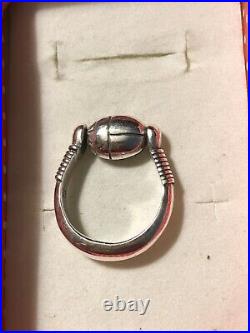RETIRED JAMES AVERY STERLING SILVER SCARAB/LOVE FLIP RING-RARE-size 7