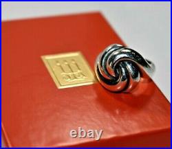 RETIRED JAMES AVERY Sterling Silver 3-D Swirl Knotted Dome Ring Sz-6 With Box