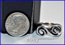 RETIRED JAMES AVERY Sterling Silver 925 Double Swirl Scroll Ring Sz- 6.25