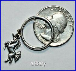 RETIRED JAMES AVERY Sterling Silver 925 UNICORN Dangle Charm Ring Sz- 6 WithBox