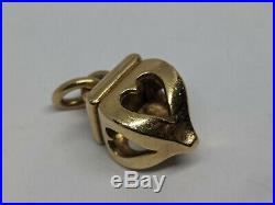 RETIRED James 14k Yellow Gold Heart Finial Charm Uncut Ring FREE SHIPPING