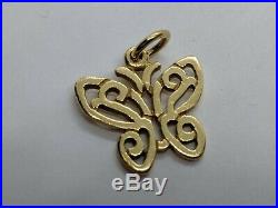 RETIRED James Avery 14k Yellow Gold Open Lace Butterfly Charm UNCUT RING