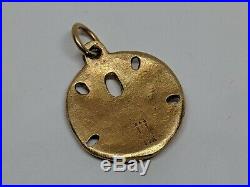 RETIRED James Avery 14k Yellow Gold Sand Dollar Charm MEDIUM Uncut Ring