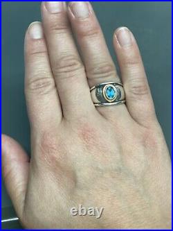 RETIRED James Avery 18K / Sterling Silver Christina Blue Topaz Ring Sz 6.5