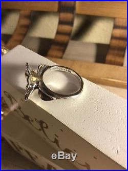 RETIRED James Avery April Flower Sterling Silver And 18k Gold Ring- Size 7