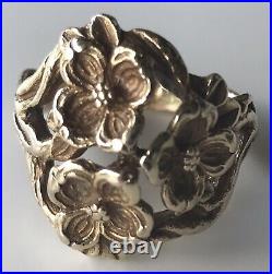RETIRED James Avery Flower Bouquet Ring Size 6 14k Yellow Gold